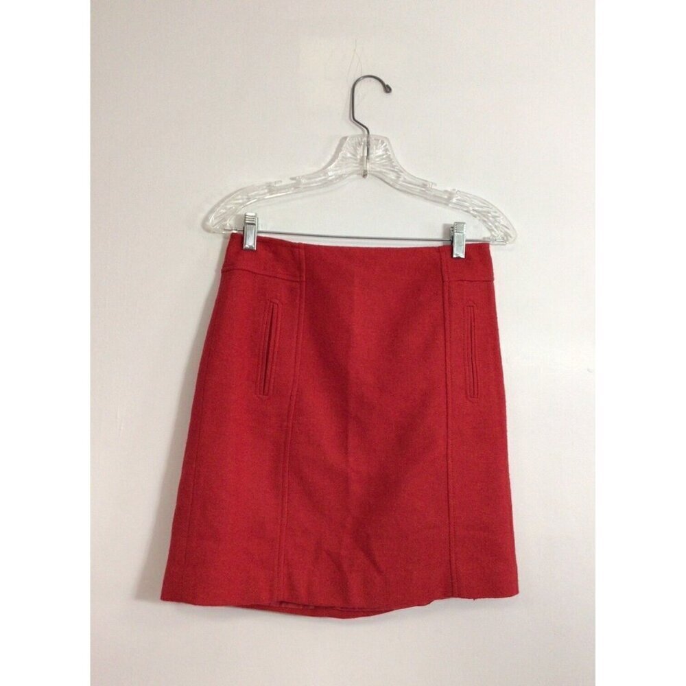 Talbots Red Wool Skirt Womens 4